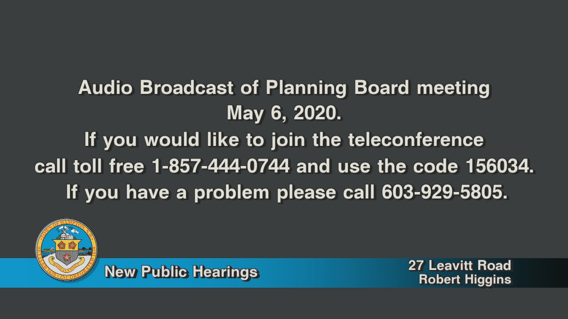 Thumbnail image for Planning Board, May 6, 2020