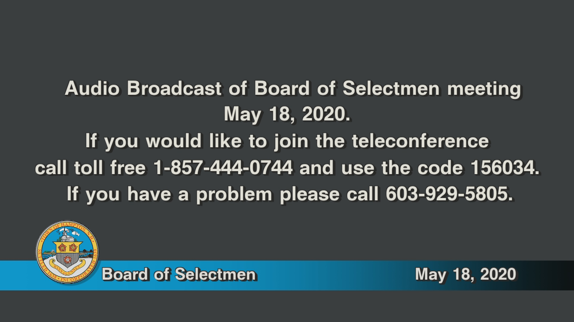 Thumbnail image for Board of Selectmen, May 18, 2020