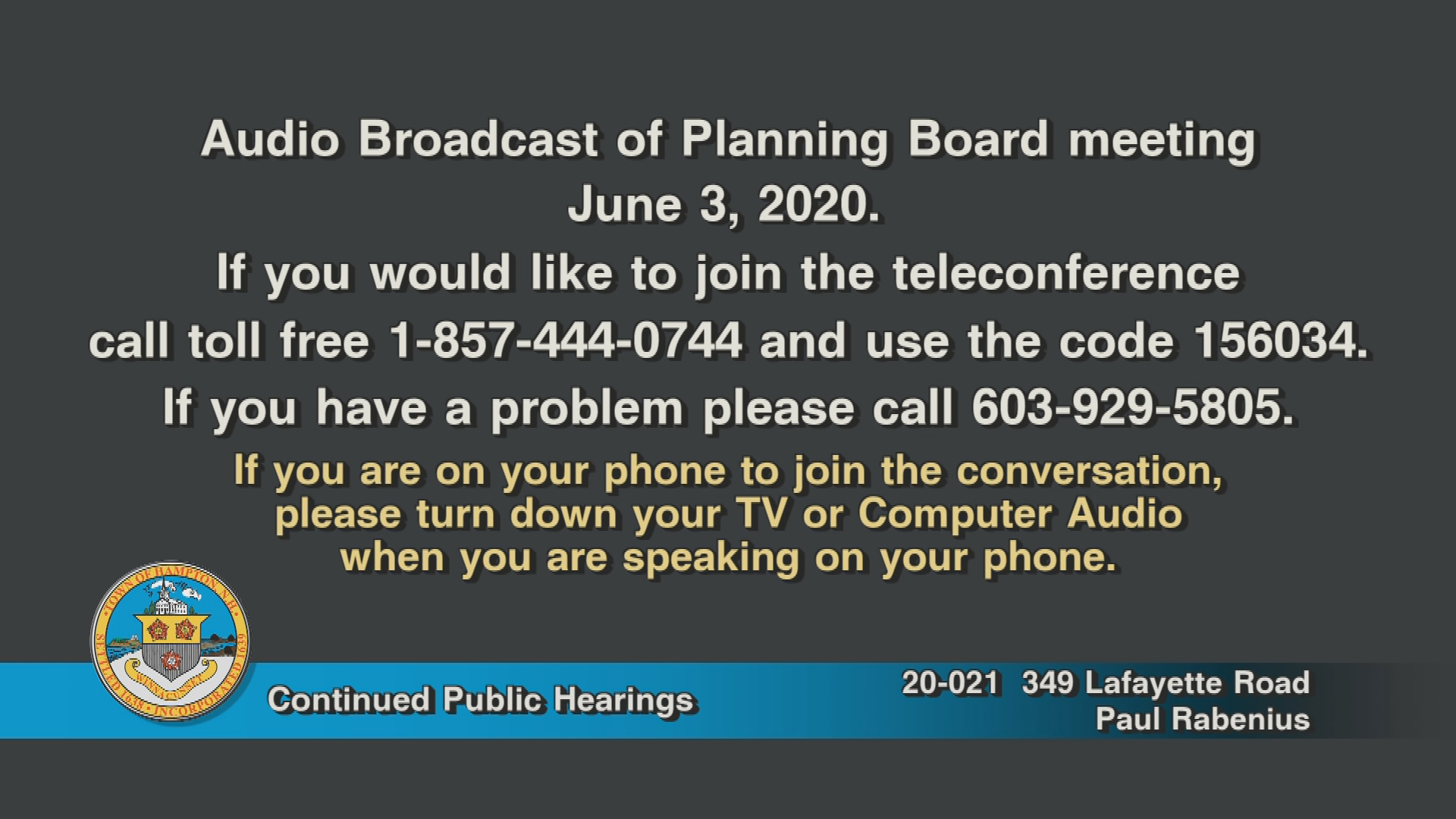 Thumbnail image for Planning Board, June 3, 2020