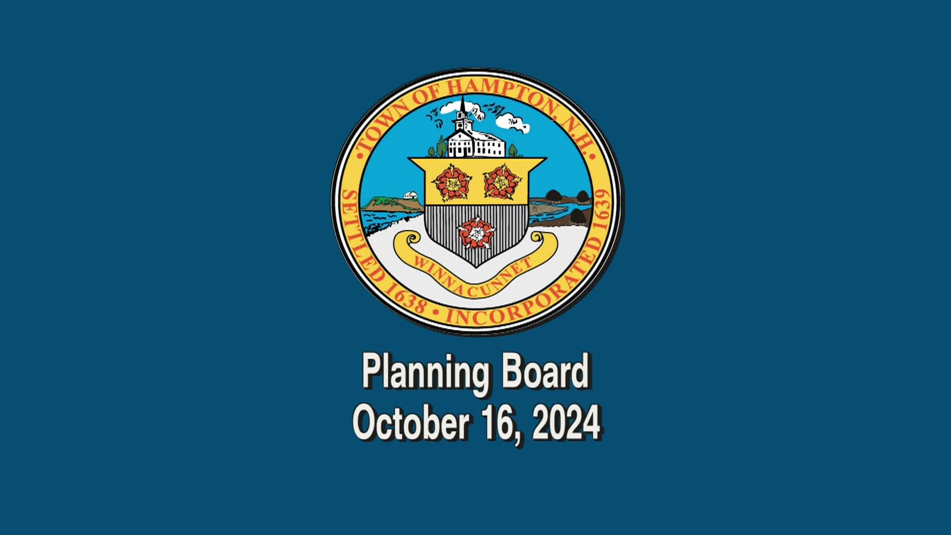 Planning Board, October 16, 2024