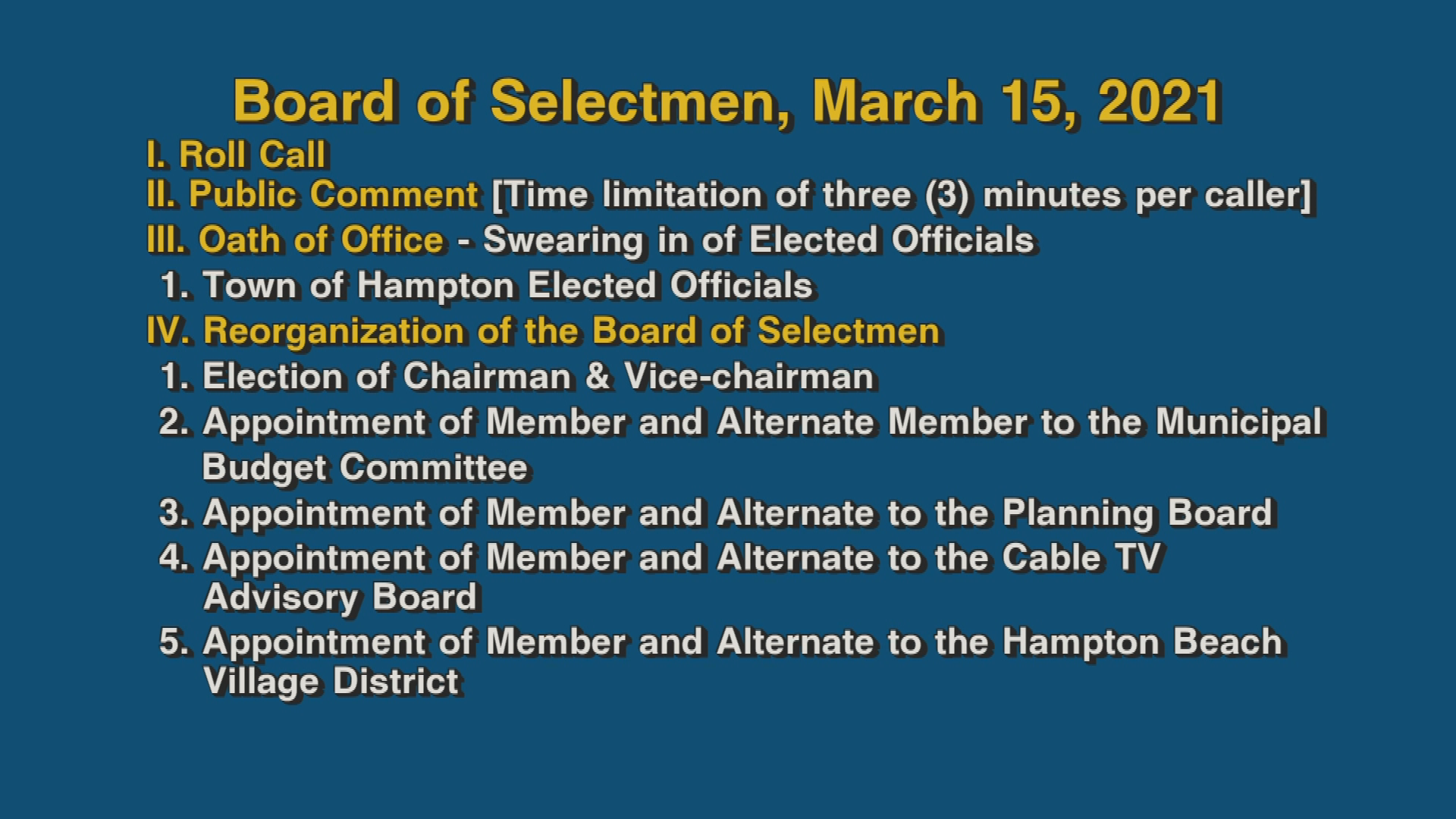 Thumbnail image for Board of Selectmen, March 15, 2021