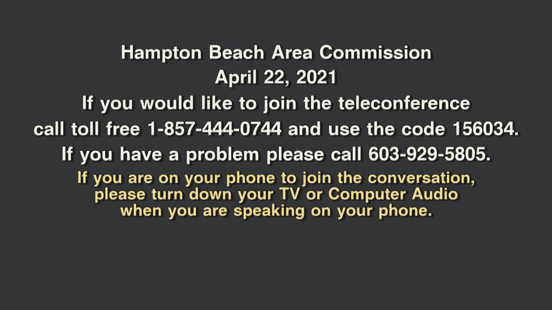 Thumbnail image for Hampton Beach Area Commission, April 21, 2021