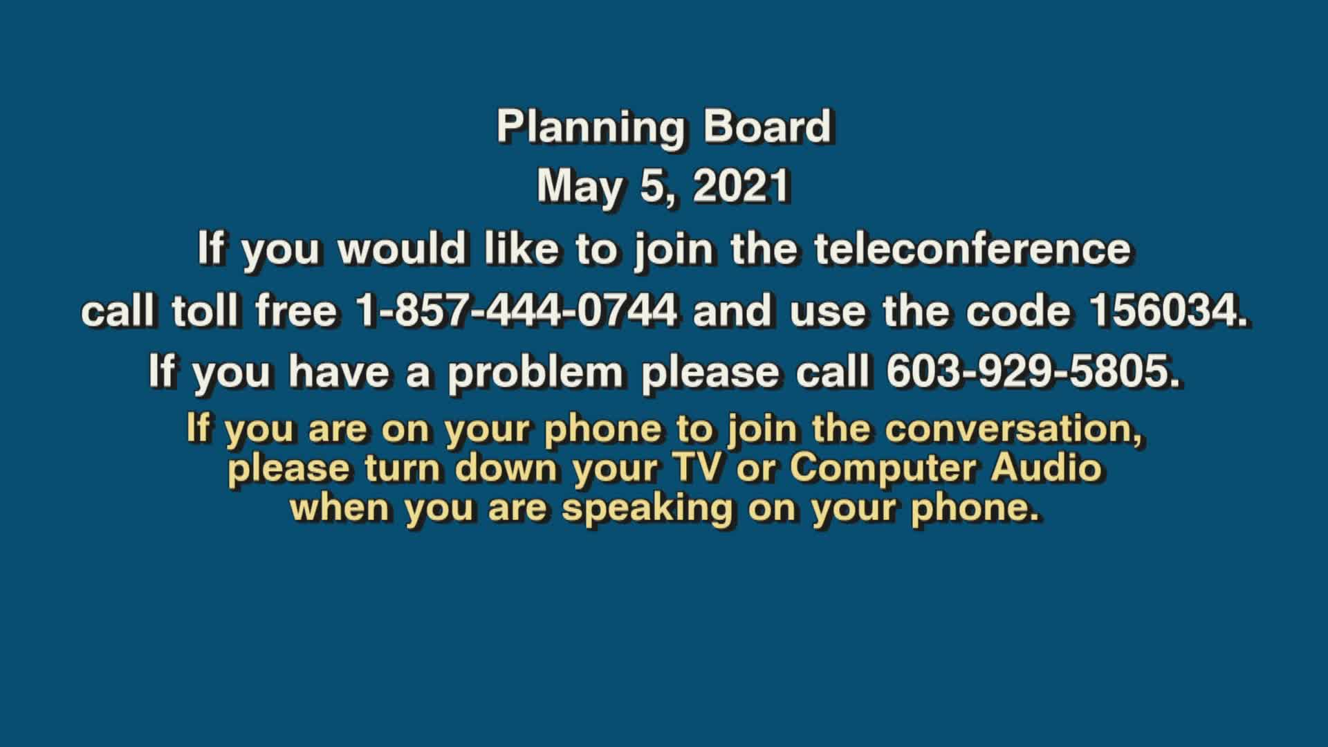 Thumbnail image for Planning Board, May 5, 2021