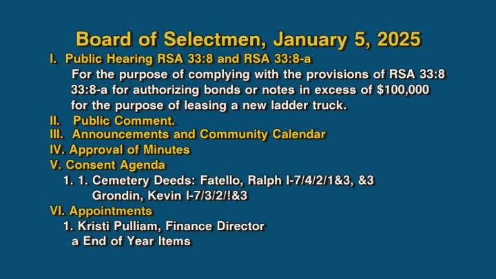 Thumbnail image for Board of Selectmen January 5, 2026