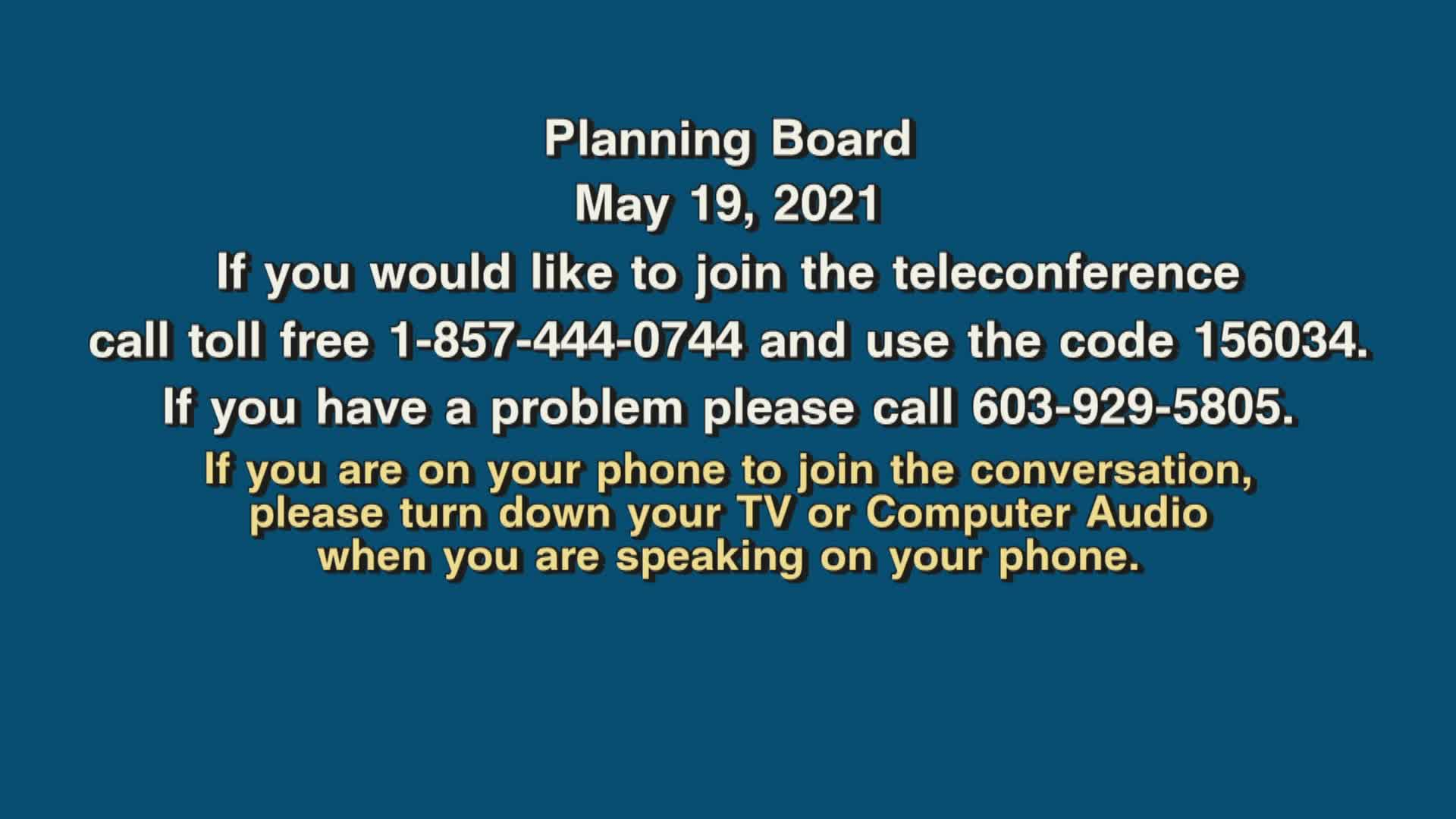 Thumbnail image for Planning Board, May 18, 2021