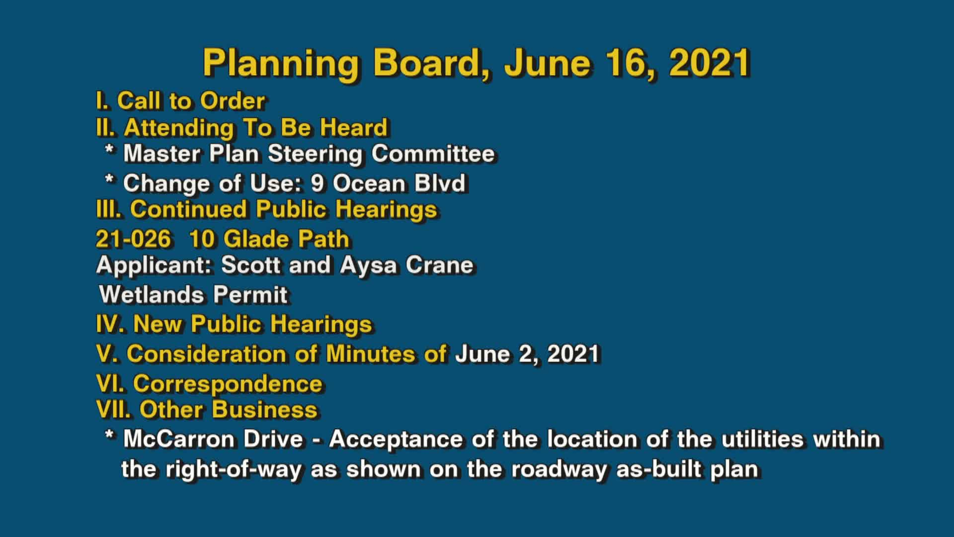 Thumbnail image for Planning Board, June 16, 2021