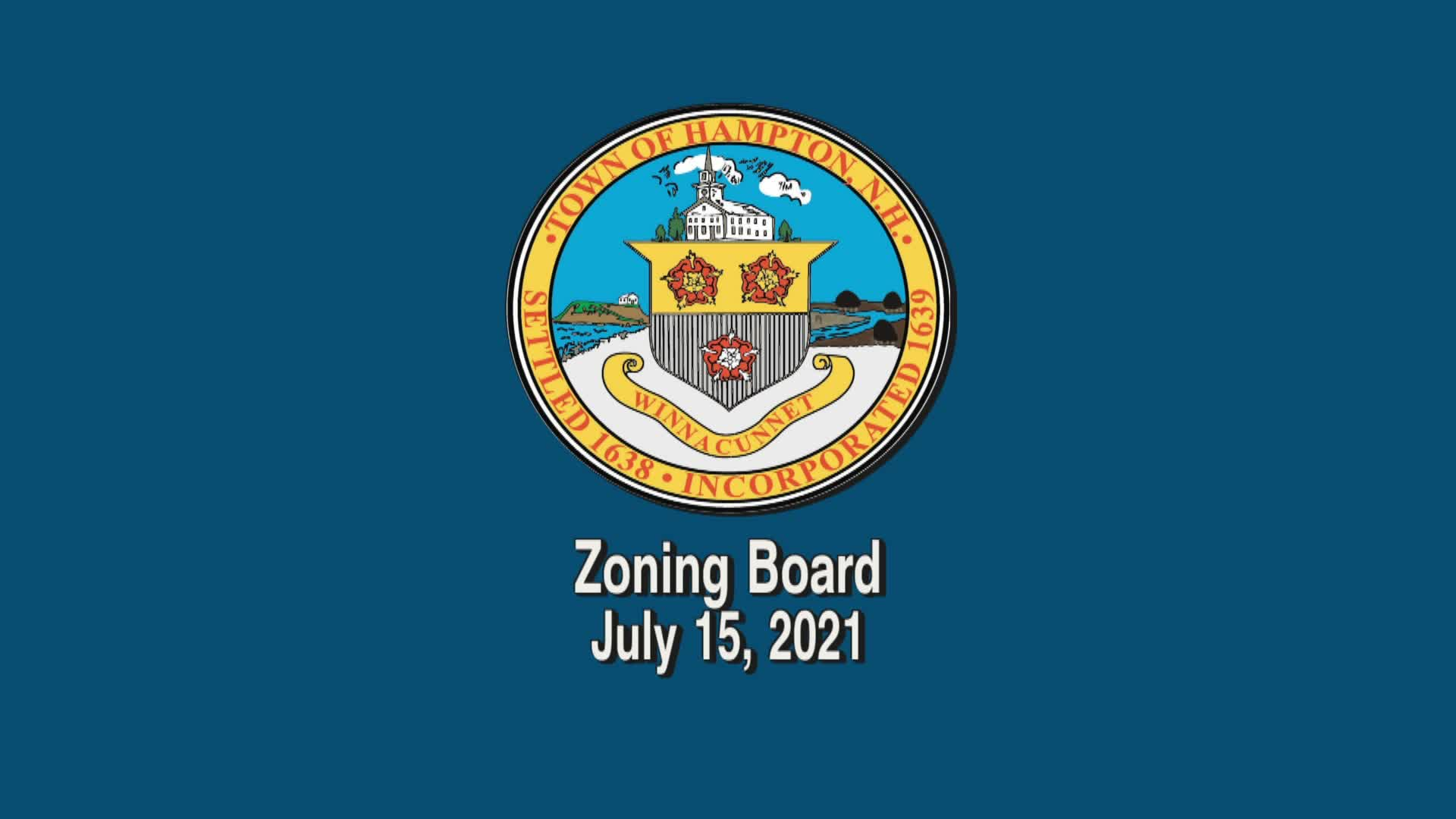 Thumbnail image for Zoning Board, July 15, 2021