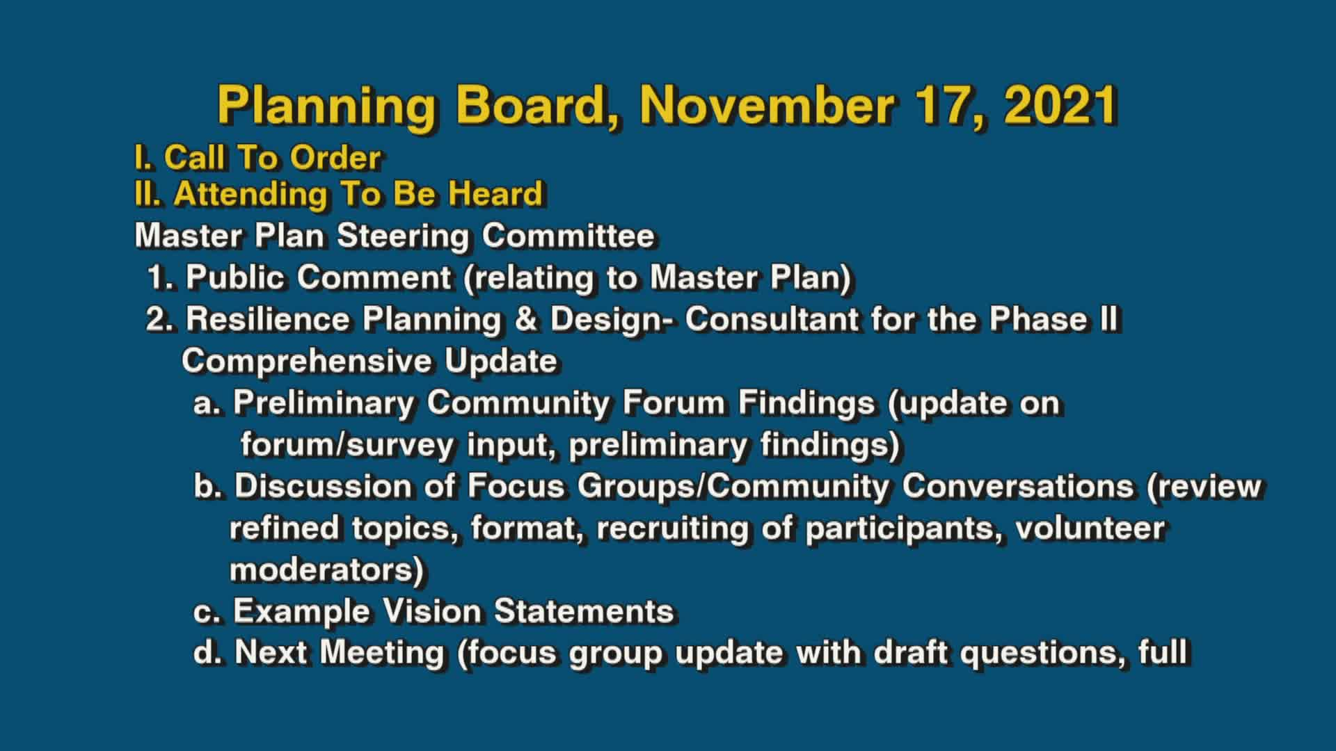 Thumbnail image for Planning Board, November 17, 2021