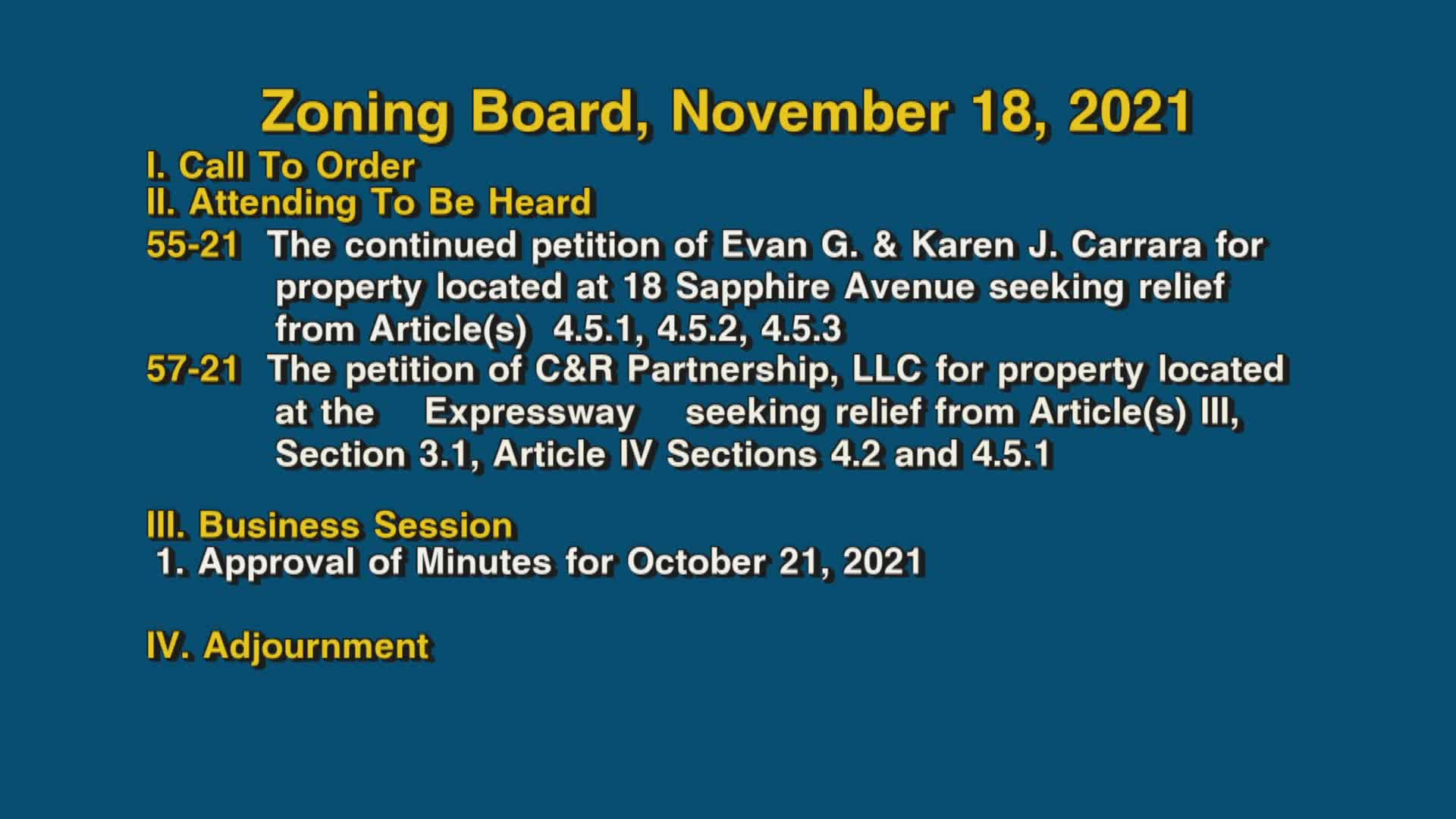 Thumbnail image for Zoning Board, November 18, 2021