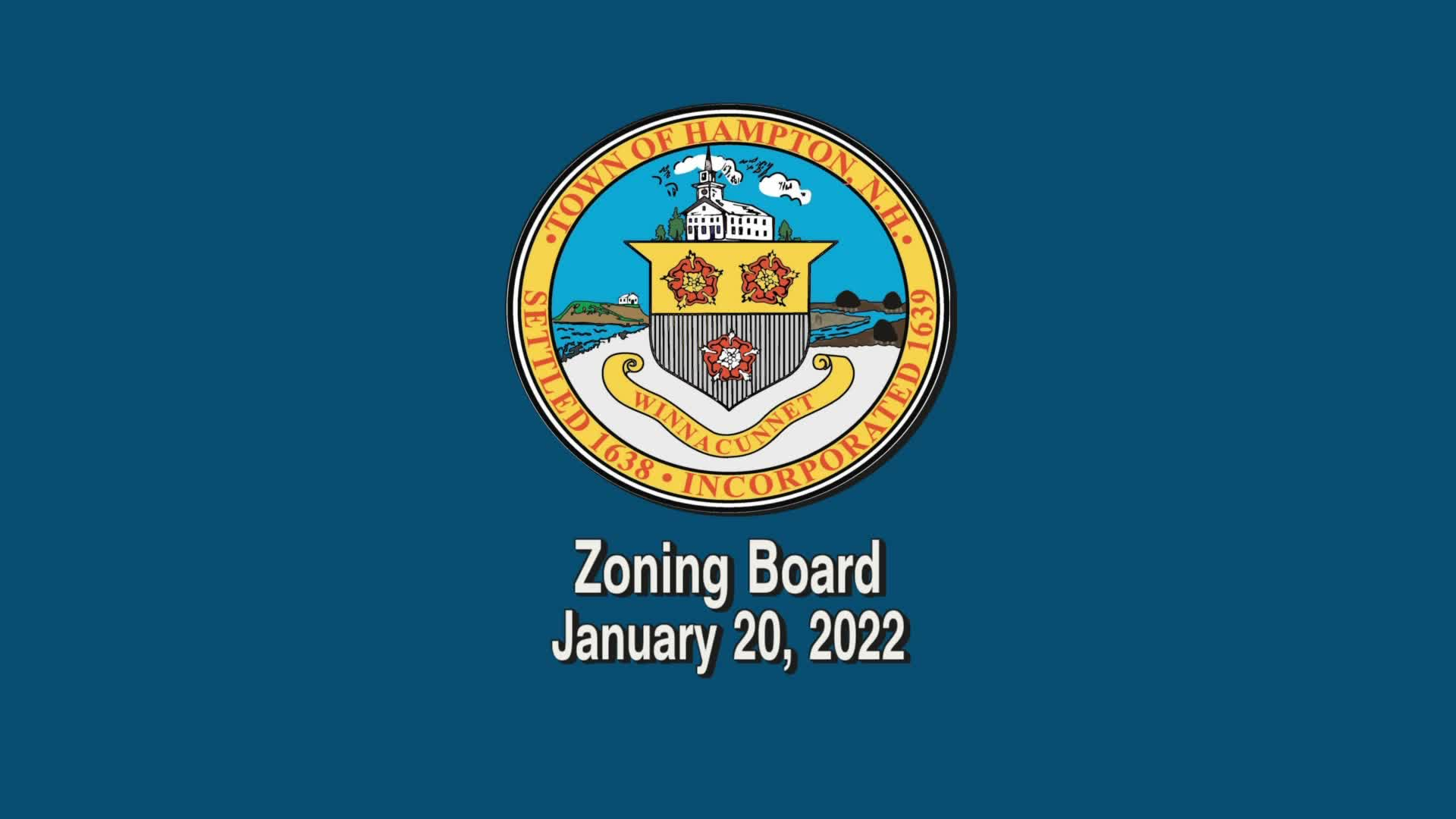Thumbnail image for Zoning Board, January 20, 2022