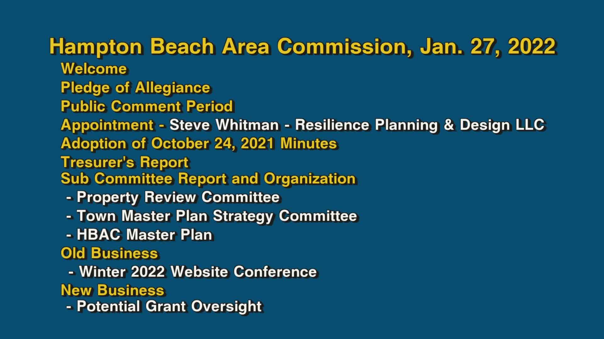 Thumbnail image for Hampton Beach Area Commission, January 27, 2022