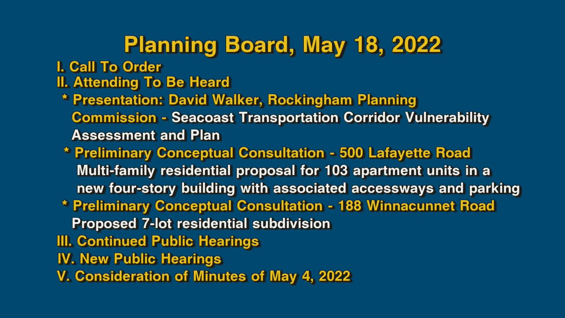 Thumbnail image for Planning Board, May 18, 2022