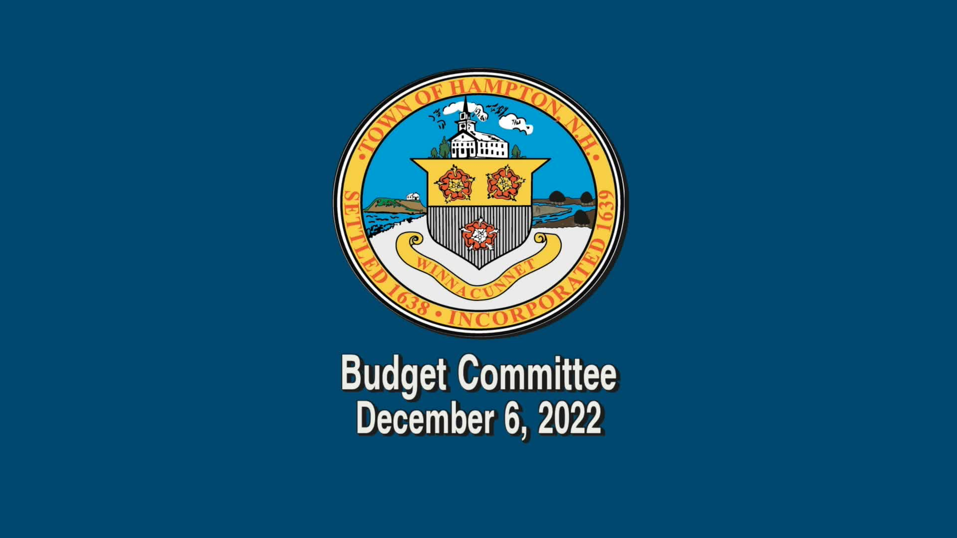 Thumbnail image for Budget Committee, December 6, 2022