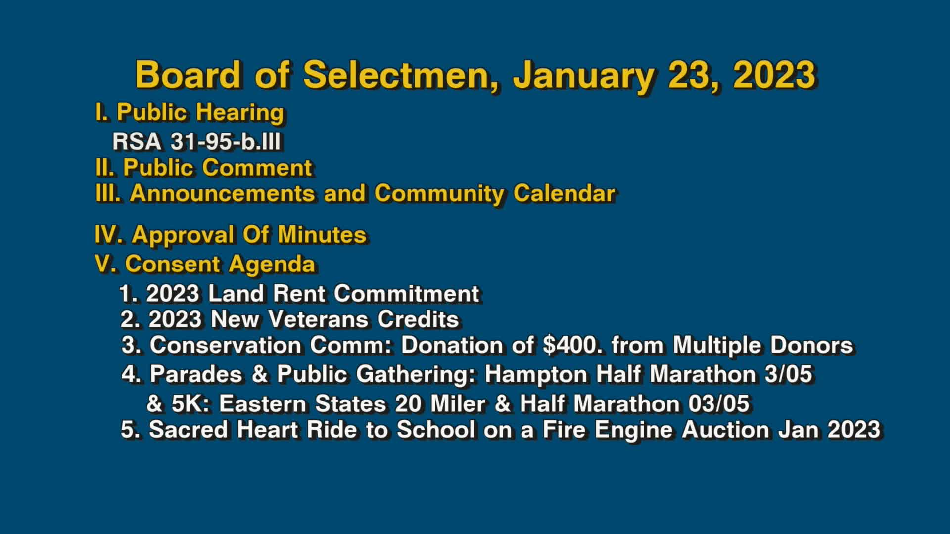 Thumbnail image for Board of Selectmen, January 23, 2023