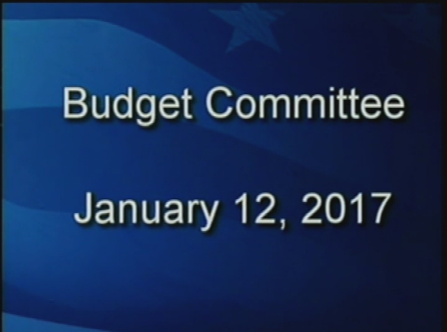 Thumbnail image for Budget Committee, January 12, 2017