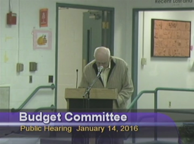 Thumbnail image for Budget Committee, January 14, 2016