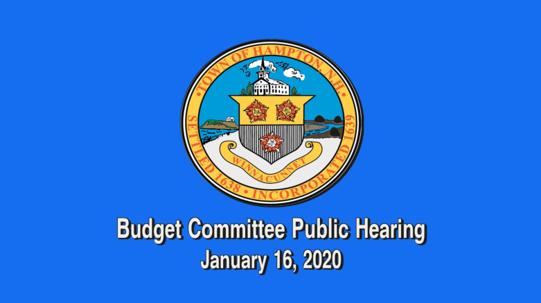 Thumbnail image for Budget Committee Public Hearing, January 16, 2020